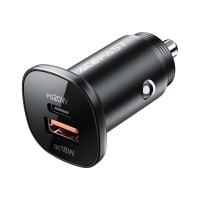 Зарядний пристрій Acefast 1xUSB-C PD20W + 1xUSB QC3.0 18W car adapter metal (6974316280330)