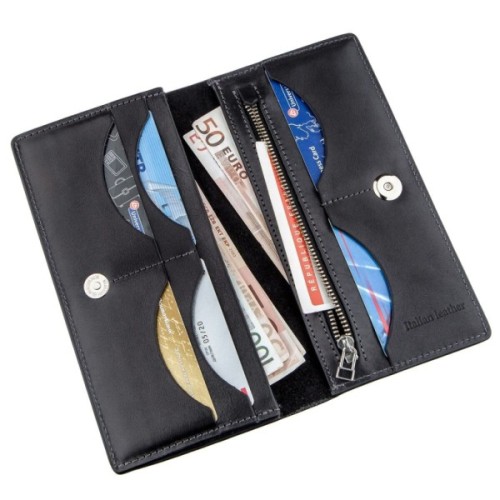 Гаманець Grande Pelle Унісекс на магніті Чорний (11212)