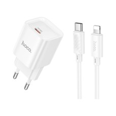 Зарядний пристрій HOCO C146A Charm USB-C PD20W + cable USB-C to Lightning White (6942007630252)