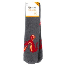 Шкарпетки дитячі Bross махрові з драконом (9898-8-10-gray)