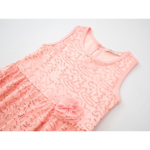 Плаття дитяче Breeze святкове з паєтками (12740-128G-peach)