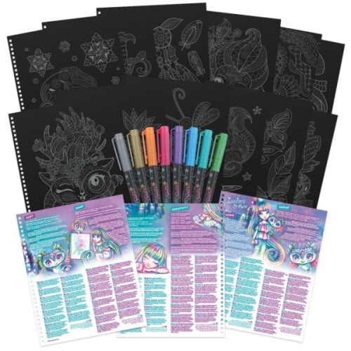 Набір для творчості Nebulous Stars Розмальовка Айседора чорні аркуші (11136)