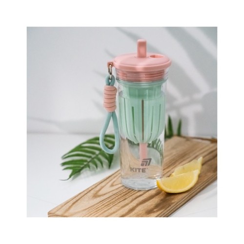 Пляшка для води Kite 650 мл, рожево-зелений (K25-1219-1)
