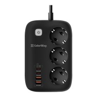 Мережевий фільтр живлення ColorWay CW-CHE34PDB 3 роз/4USB GaN3 Pro (CW-CHE34PDB)