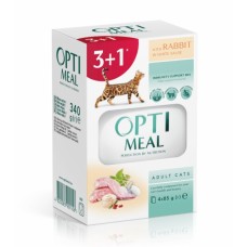 Вологий корм для кішок Optimeal з кроликом в білому соусі 4x85 г (4820083907456)