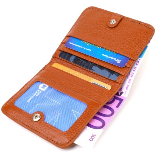 Гаманець Canpellini З натуральної шкіри флотар Світло-коричневий (21796)