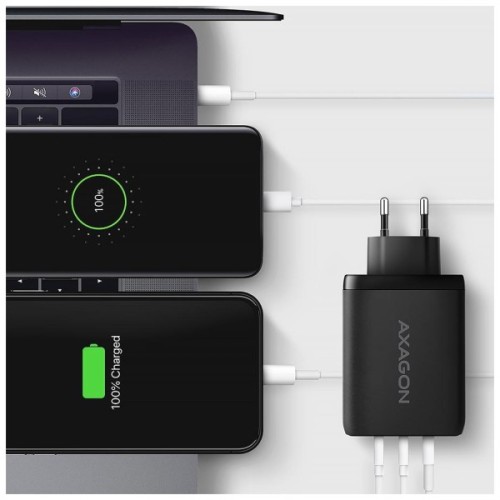 Зарядний пристрій AXAGON 1xUSB + 2xUSB-C 100W QC4+ PD3.0 PPS black (ACU-DPQ100)