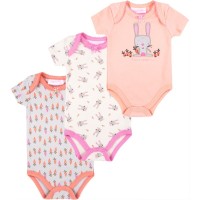 Боді дитяче Luvena Fortuna 3 шт з короткими рукавами для дівчаток (G8329.0-3)