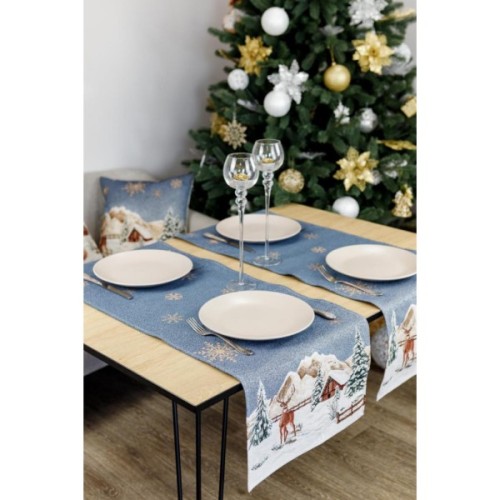 Доріжка на стіл Прованс гобеленова Блакитне сяйво 35х100 см (4823093450202)