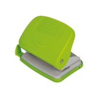 Діркопробивач Economix пластиковий з лінійкою, до 20 аркушів салатовий (E40134-13)