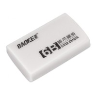 Гумка Baoke прямокутна 39 х 23 х 10 мм, TPR білий 6B, 36 шт (E632)