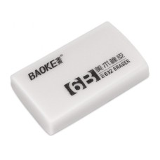 Гумка Baoke прямокутна 39 х 23 х 10 мм, TPR білий 6B, 36 шт (E632)