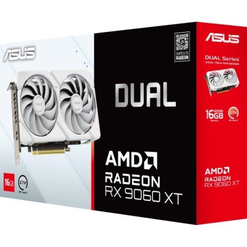 Відеокарта ASUS Radeon RX 9060 XT 16Gb DUAL WHITE OC (DUAL-RX9060XT-16G-WHITE)