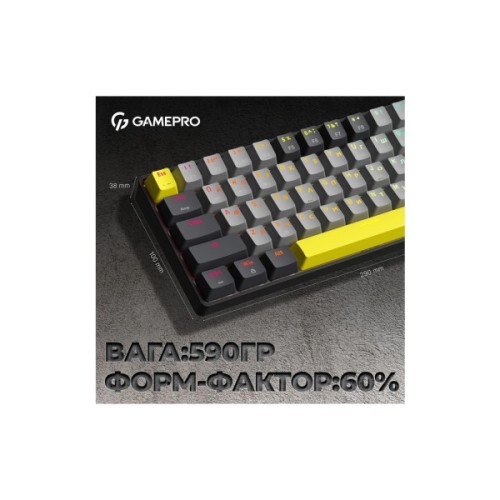 Клавіатура GamePro MK130G Pro Outemu Red Switch Hot-Swap 60 RGB USB/Wireless/Bluetooth Black (MK130G Pro)