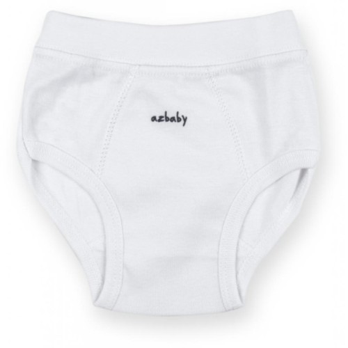 Футболка дитяча Aziz с голубой машинкой белая в комплекте с трусиками и шортиками (008067-6m/B-white)