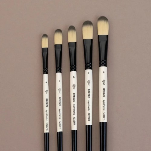 Пензлик для малювання Rosa Синтетика овальна, BREEZE 1226FR, №8 (4823098535584)