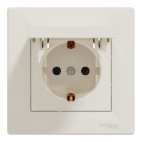 Розетка Schneider Electric ASFORA з кришкою, крем (EPH3100123)