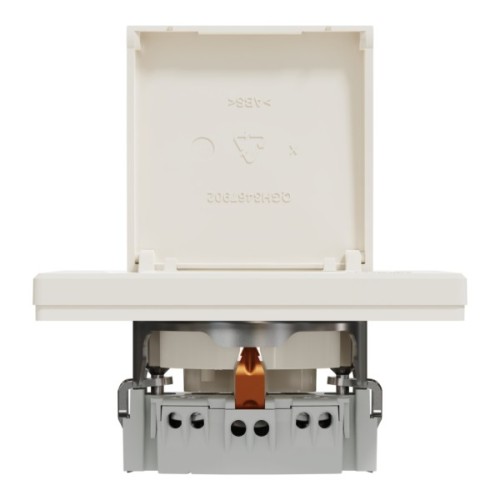 Розетка Schneider Electric ASFORA з кришкою, крем (EPH3100123)