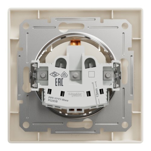 Розетка Schneider Electric ASFORA з кришкою, крем (EPH3100123)