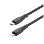 Дата кабель USB-C to Lightning 1.0m PD30W textured PVC black ColorWay (CW-CBPDCL094-BK)