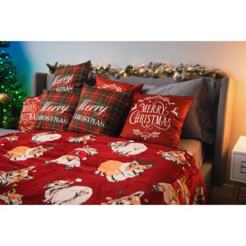 Плед Ardesto Christmas Flannel 160х200см, 100% поліестер, різдвяні коргі (ART0119PB)