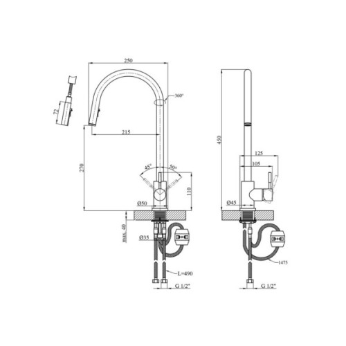 Змішувач Kroner Klassisch-ESG03915 (CV032281)