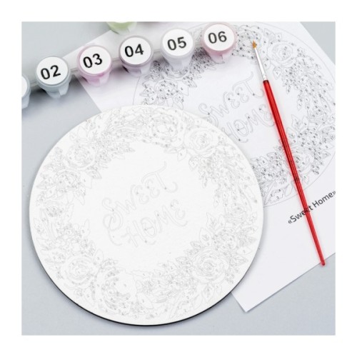 Картина по номерам Rosa Sweet Home", кругла, 15 см, мольбертом (4823098548713)