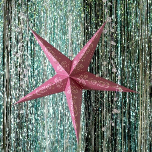 Ялинкова іграшка Novogod`ko Зірка паперова, 3D, пудрово-рожева, 60 см, LED (974217)