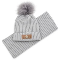 Шапка дитяча Na з шарфом (NA 1187-54-gray)