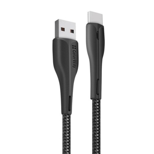 Дата кабель USB 2.0 AM to USB-C 1.0m led black ColorWay (CW-CBUC034-BK)
