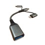 Перехідник OTG USB 3.0 AF to USB-C + Micro 5P + Lightning 0.11m 60W XoKo (XK-AC-155)
