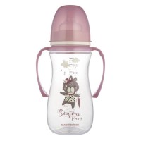Пляшечка для годування Canpol babies PP Easystart Bonjour Paris антиколікова з широким отвором та ручками 300 м рожева (35/241_pin)