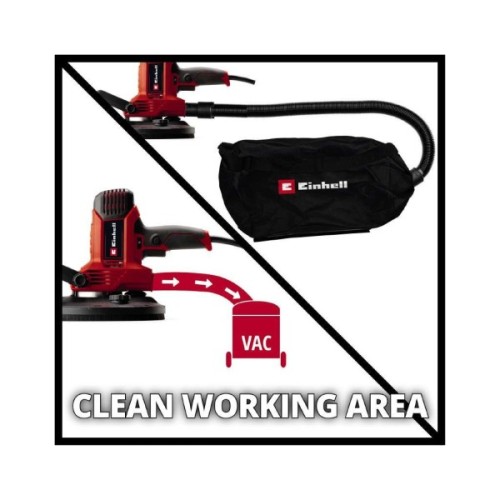 Шліфувальна машина Einhell для стін TC-DWS 225, 1220 Вт, 225 мм, набір шліфпаперу 6 шт (4259945)