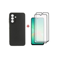 Чохол до мобільного телефона Dengos Kit Samsung Galaxy A26 Carbon + 2 pcs glass (Black) (DG-CTG2P-08)