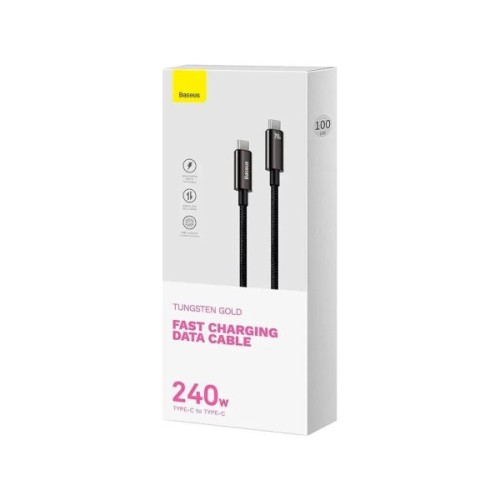 Дата кабель USB-C to USB-C 3.0m 240W black Baseus (CAWJ040201)