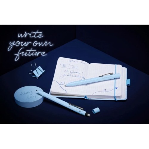 Ручка кулькова Faber-Castell автоматична Grip 2010, корпус блакитний, стрижень синій М (0.7 мм) (32577)