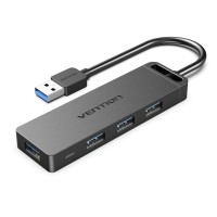Концентратор Vention USB 3.0 to 4xUSB 3.0 Hub With Power Supply 0.15m black (CHLBB)