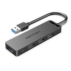 Концентратор Vention USB 3.0 to 4xUSB 3.0 Hub With Power Supply 0.15m black (CHLBB)