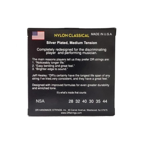 Струни для гітари DR Strings Classical Nylon Hard Tension (NSA)