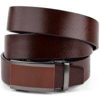 Ремінь Vintage Чоловічий з коричневою вставкою на пряжці Коричневий (20286)