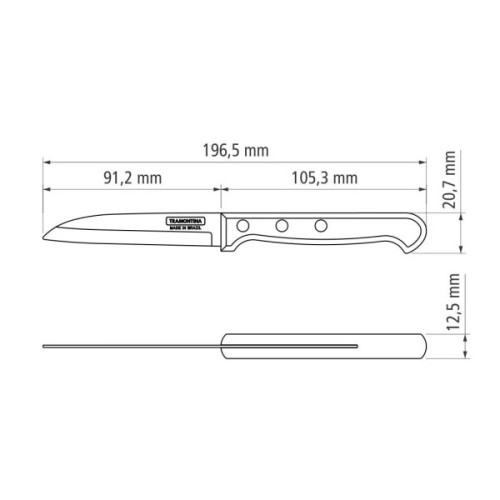 Кухонний ніж Tramontina Polywood Vegetable 76 мм (21121/193)