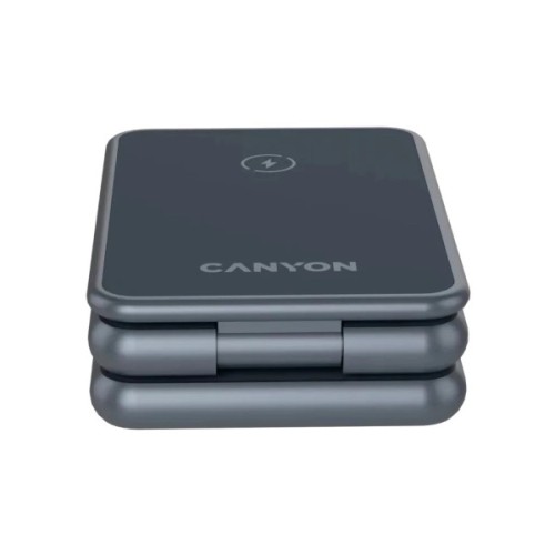 Зарядний пристрій Canyon Foldable wireless charger 15W 3in1 Metal (CNS-WCS309M)