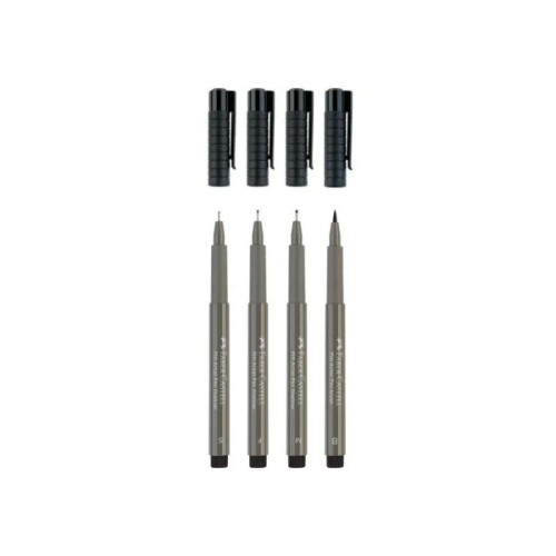 Лайнер Faber-Castell набір ручок капілярних PITT ARTIST PEN 4 штуки (S, F, M, B) колір теплий сірий IV (32102)