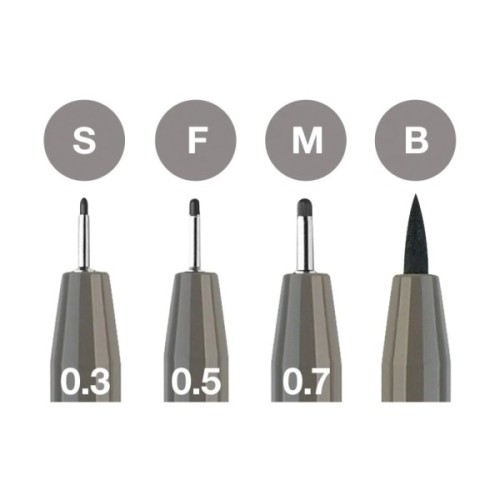 Лайнер Faber-Castell набір ручок капілярних PITT ARTIST PEN 4 штуки (S, F, M, B) колір теплий сірий IV (32102)