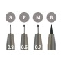 Лайнер Faber-Castell набір ручок капілярних PITT ARTIST PEN 4 штуки (S, F, M, B) колір теплий сірий IV (32102)