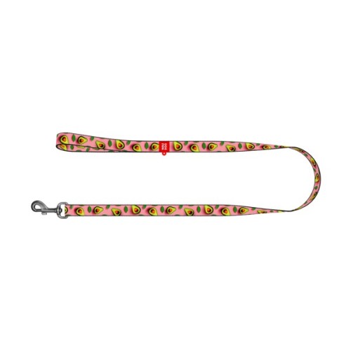 Повідець для собак WAUDOG Nylon "Авокадо на рожевому" S, Ш 15 мм, Д 300 см (760-4051)