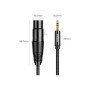 Кабель мультимедійний 3.5mm M to XLR F 1.0m AV182 black Ugreen (20763)