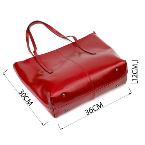 Сумка Vintage Містка шоппер із натуральної шкіри Бордова (22076)