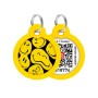 Адресник для тварин WAUDOG Smart ID з QR паспортом "Смайли на чорному", коло 30 мм (230-0181)
