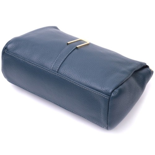 Сумка Vintage Жіноча практична через плече з натуральної шкіри Синя (22287)